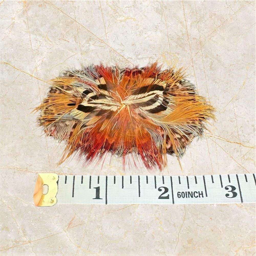 Vintage Feather Brooch Pin Red Orange Southwestern Boho 1970s 1980s - Picture 3 of 3